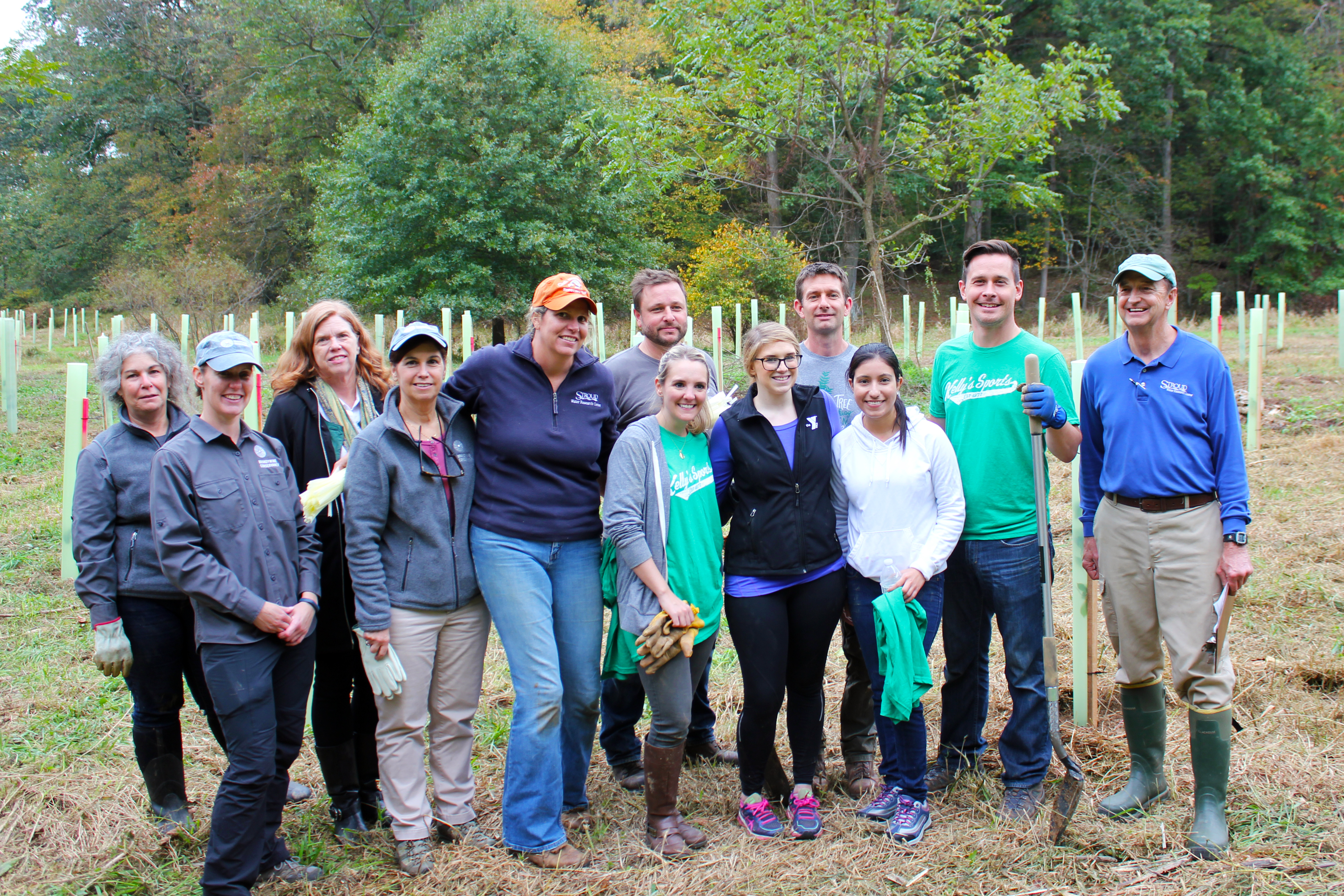 Brandywine Conservancy and Stroud Water Research Center staff and volunteers planted 1,000 trees in joint celebration of 50th anniversaries