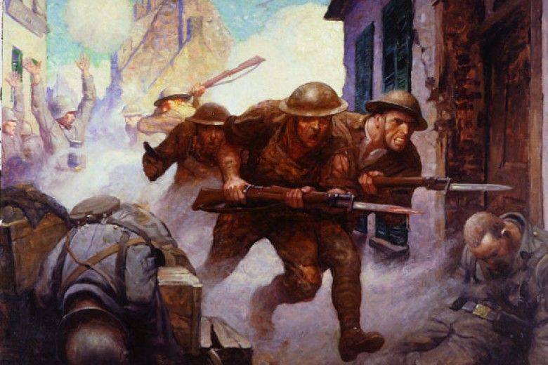 The Americans at Château-Thierry; N.C. Wyeth painting