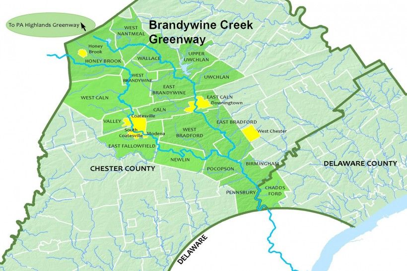 Map of Brandywine Creek Greenway