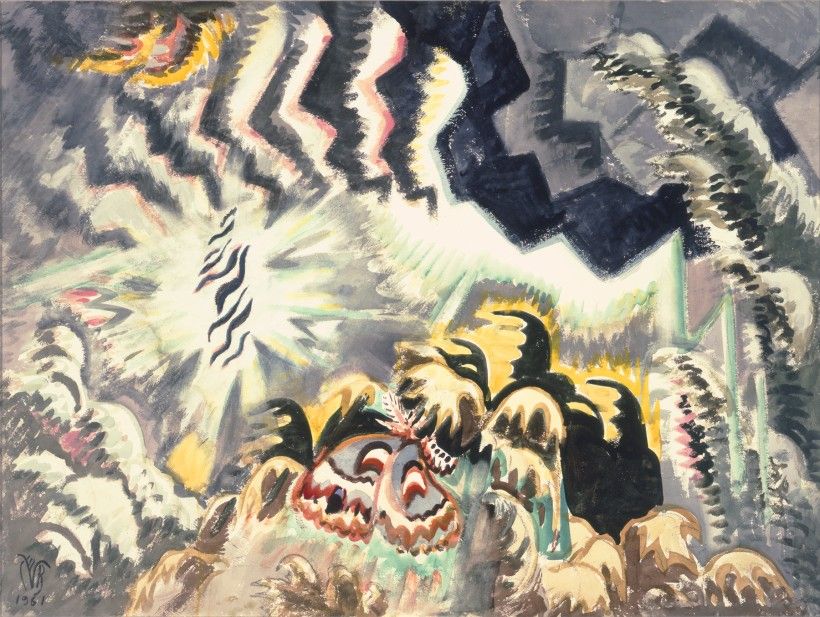 Charles Burchfield (1893-1967), The Moth and the Thunderclap, 1961 Watercolor and charcoal on paper, 36 x 48” Burchfield Penney Art Center, The Charles Rand Penney Collection of Work by Charles E. Burchfield, 1994