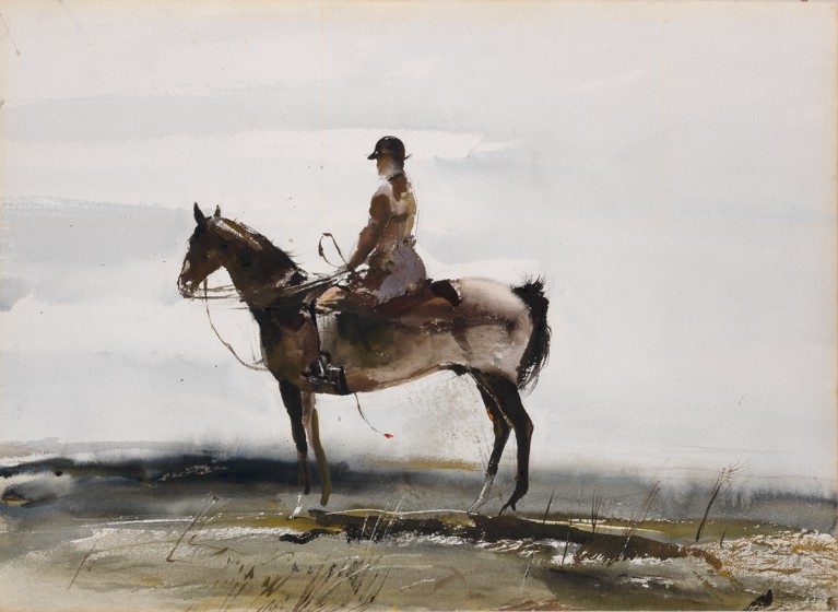Andrew Wyeth  (1917-2009), Master of the Hounds, 1949, Watercolor on paper, Gift of E. I. du Pont de Nemours and Company in honor of the 50th Anniversary of the Brandywine Conservancy & Museum of Art, 2017