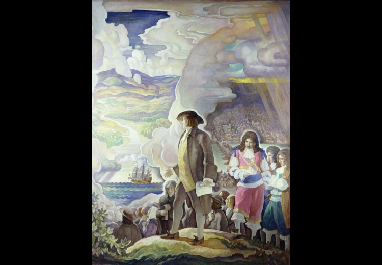 N.C. Wyeth, William Penn. Man of Vision. Courage. Action, oil on canvas, 1933. Collection of the Brandywine River Museum of Art, gift of the Penn Mutual Life Insurance Company, 1997.