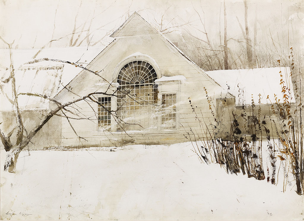 Andrew Wyeth, North Light, 1996 watercolor on paper. Brandywine River Museum of Art, Gift of Mr. and Mrs. Andrew Wyeth, 1996 © 2022 Andrew Wyeth/Artists Rights Society (ARS) 