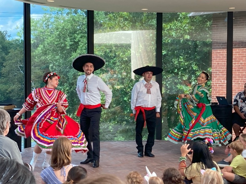 Colorful dance performance in the Museum's atrium by Danza Tenochli de Casa Guanajuato Kennett Square