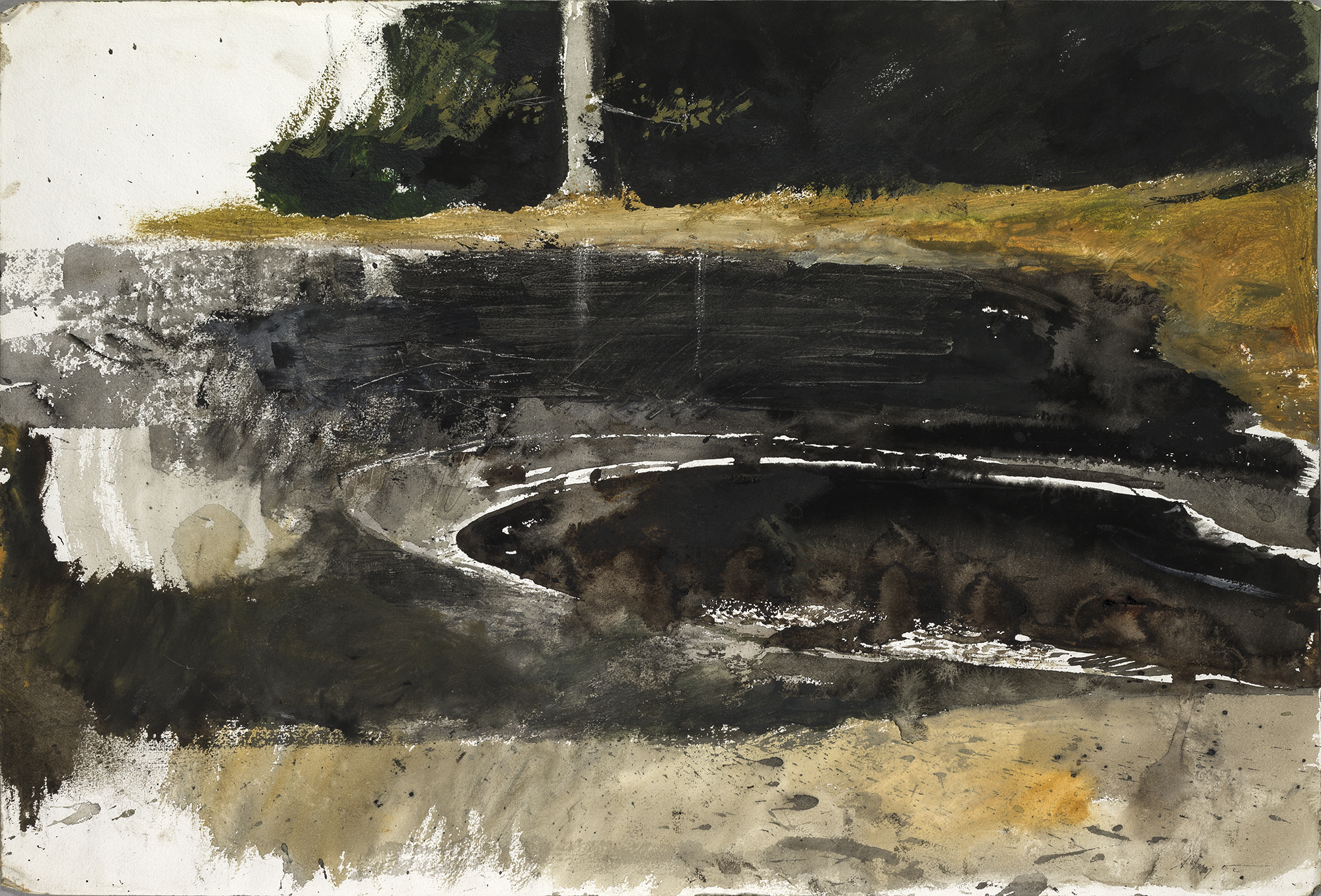 Andrew Wyeth, Ice Pool Study, 1969, watercolor on paper. Collection of the Wyeth Foundation for American Art, B1837. © 2023 Wyeth Foundation for American Art/Artists Rights Society (ARS) New York