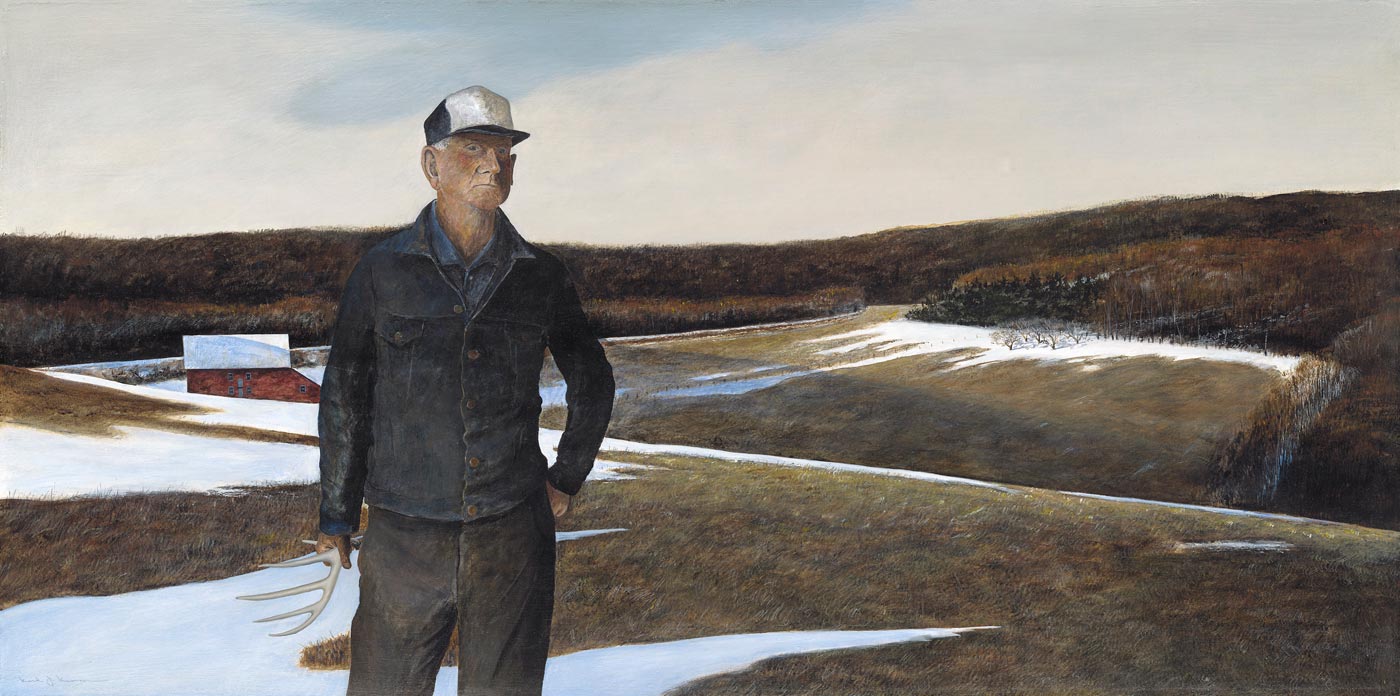 Karl J. Kuerner (b. 1957), Pennsylvania Farmer, 1996. Acrylic on panel, 34 x 58 in. Collection of the artist