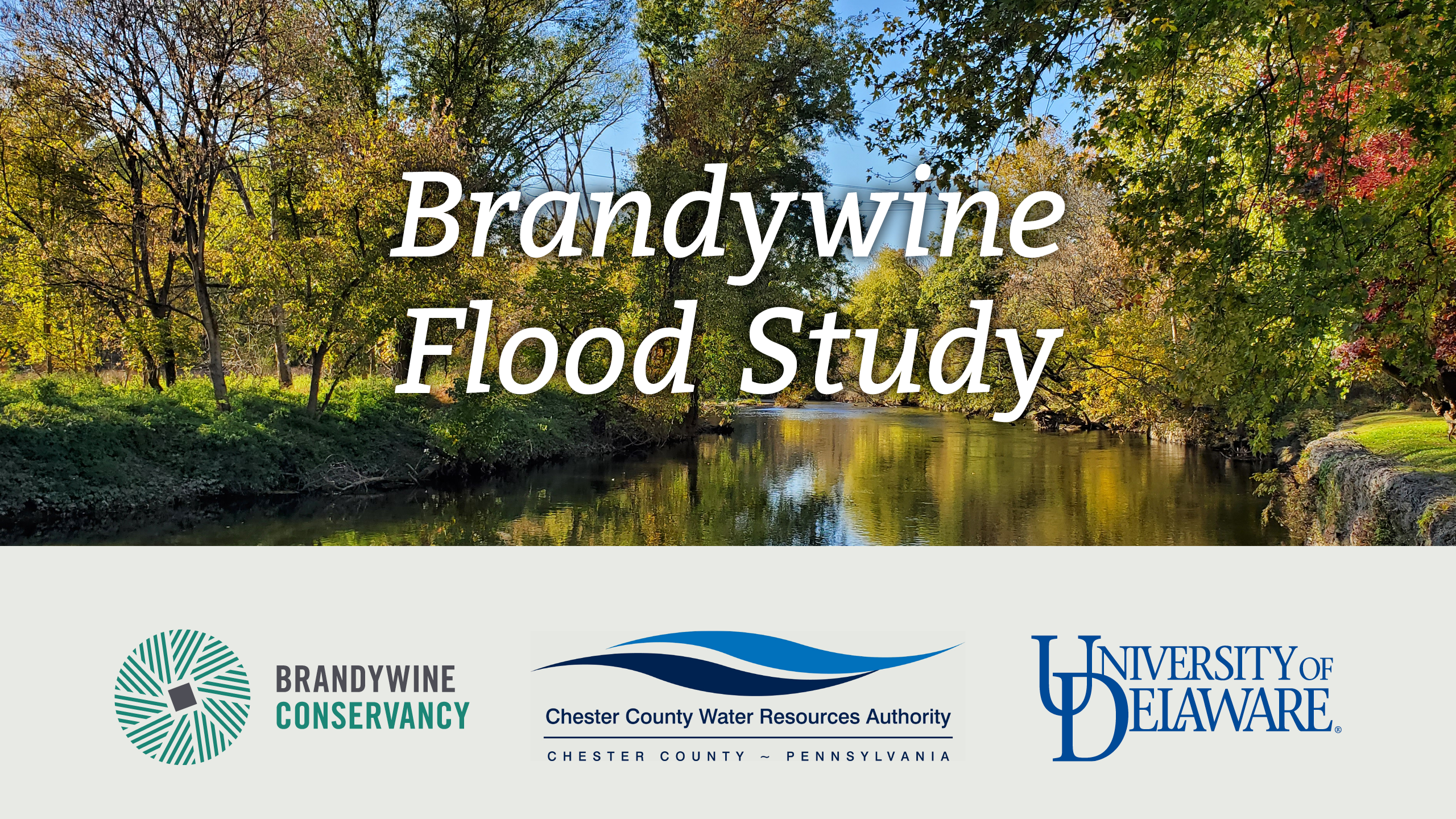 Brandywine Flood Study graphic with partner logos