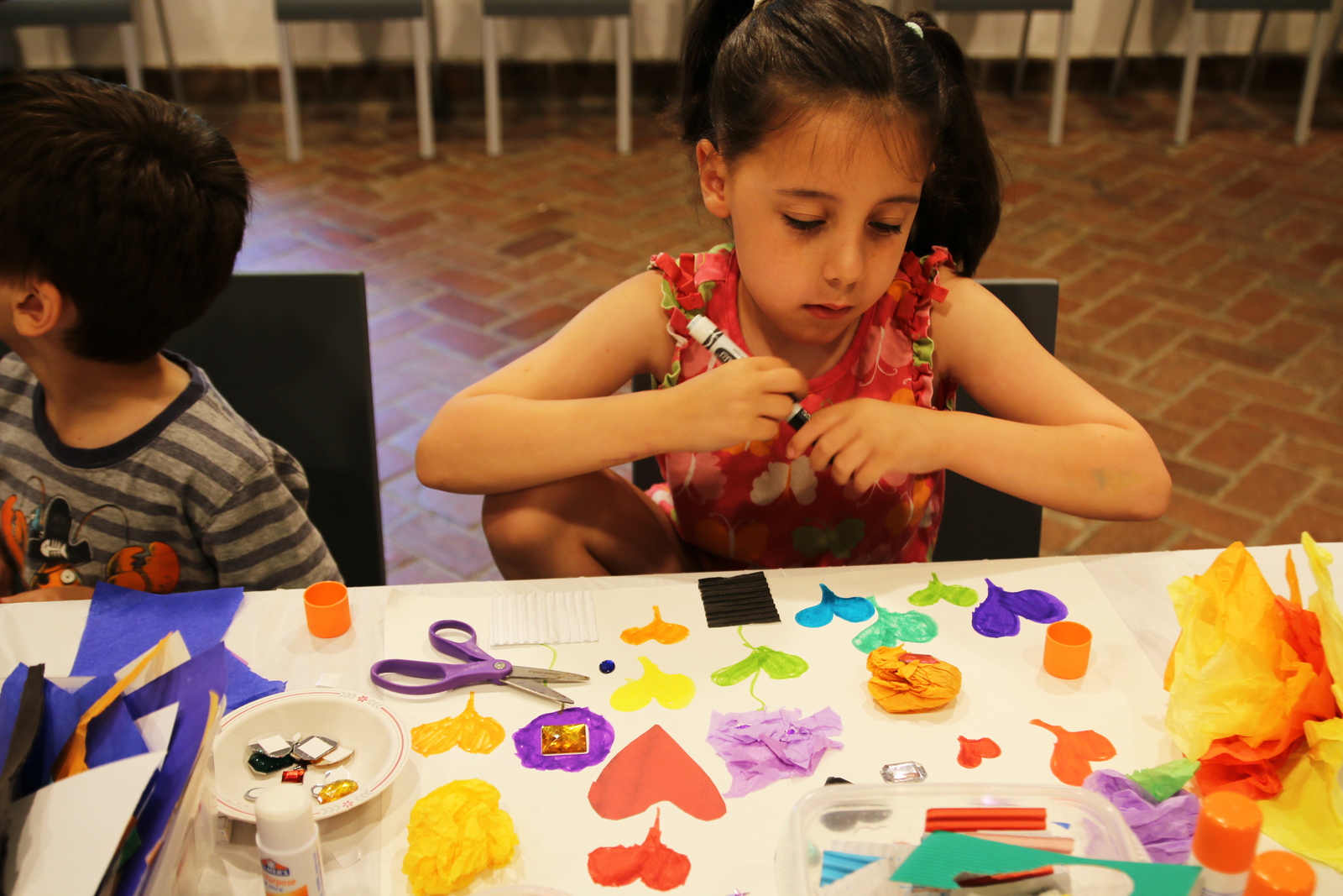 Kids making art