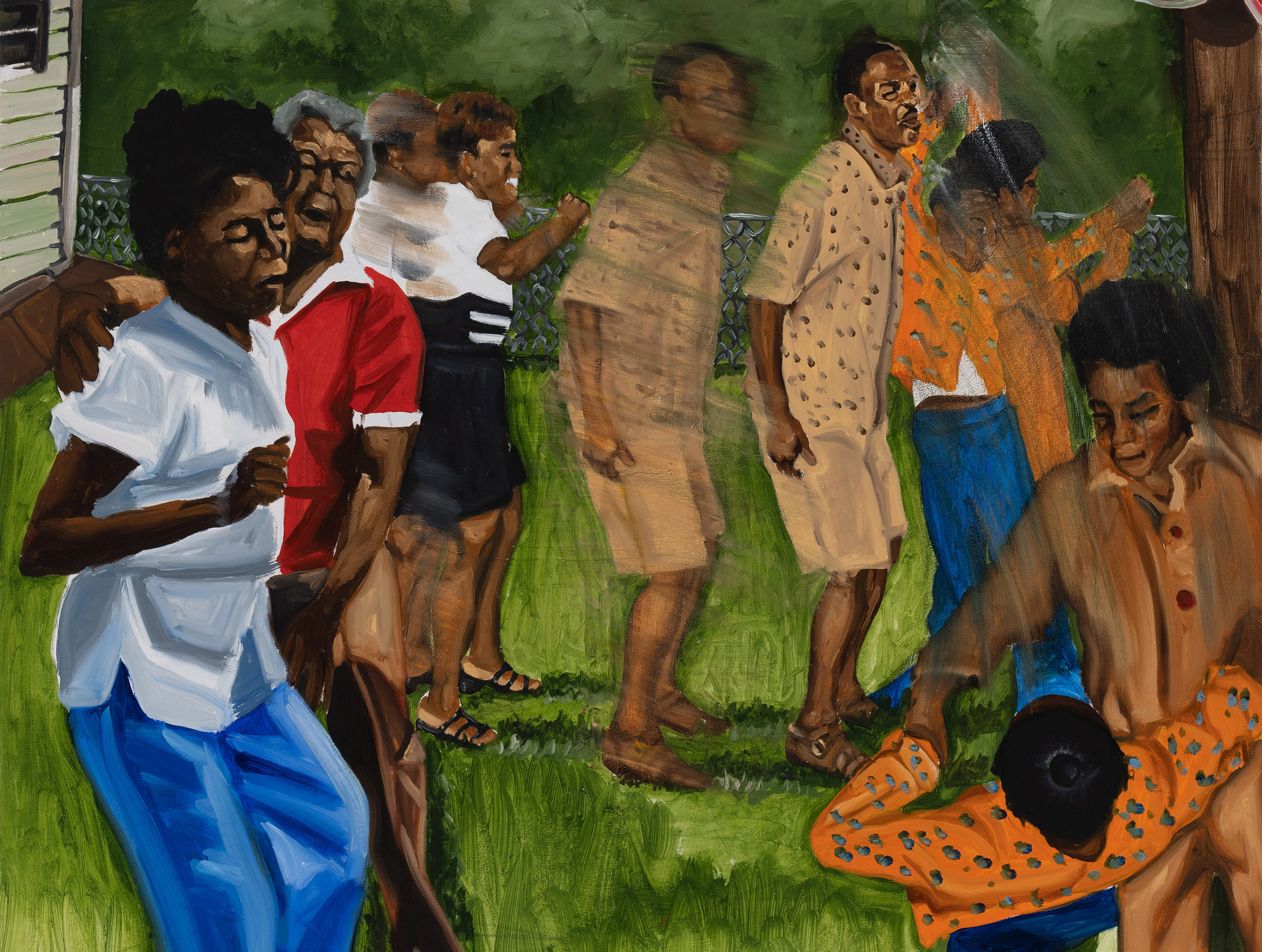 Jerrell Gibbs (b. 1988), The Electric Slide (detail), 2024, oil on canvas, 48 x 48 in. Collection of the artist. © Jerrell Gibbs