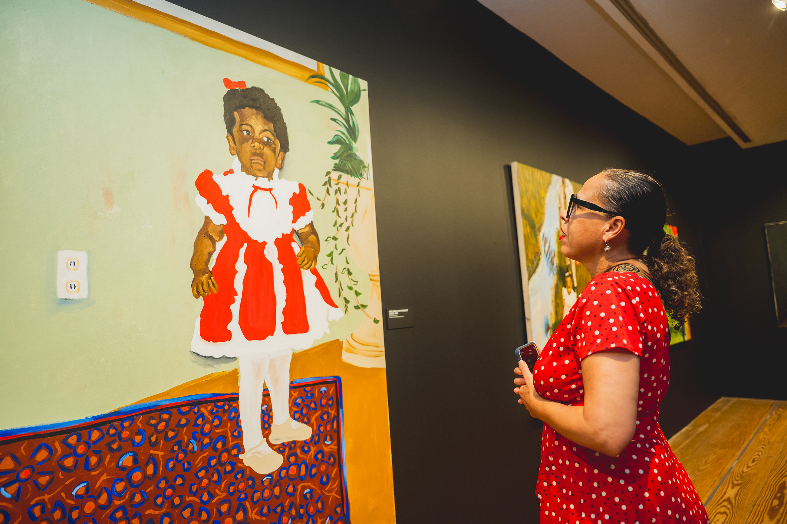 Guests in an art gallery