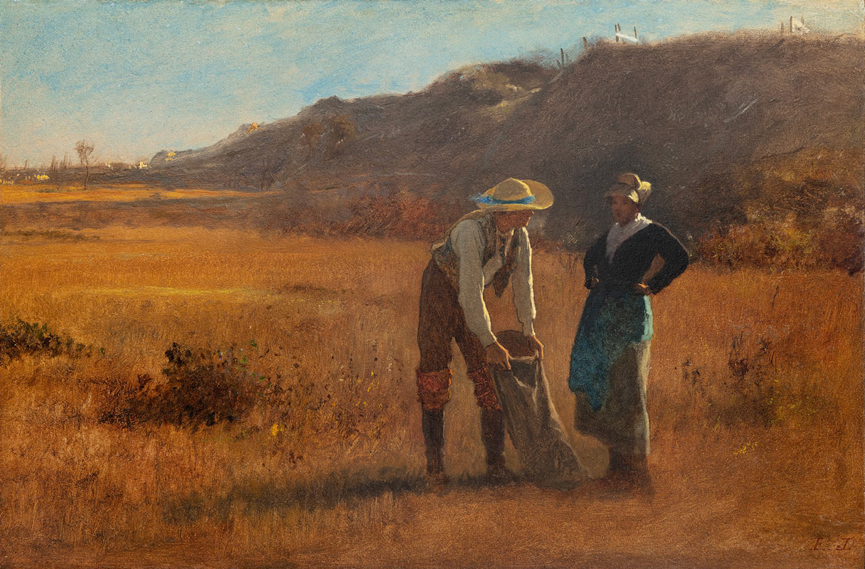 Eastman Johnson (1824-1906), Cranberry Pickers, ca. 1876-79. Oil on paper board 19 x 29 in. Nantucket Historical Association, Mass.