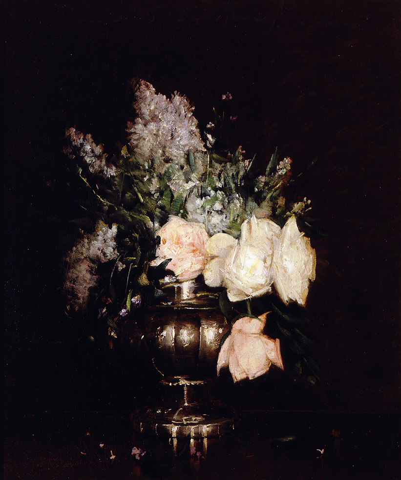 Alden Weir (1852-1919) Roses and Lilacs, ca. 1880 Oil on canvas Purchased through the generosity of Mr. and Mrs. Richard M. Scaife and the Allegheny Foundation, 1995