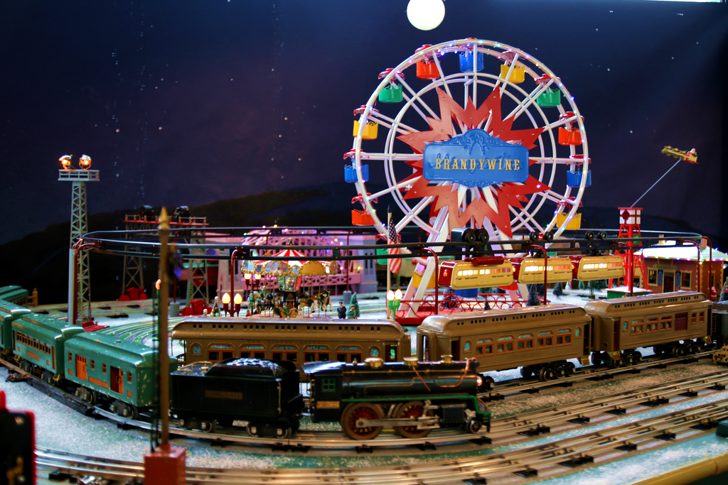 Nicholas Wyeth’s historic tinplate train layout on display at the Brandywine River Museum of Art