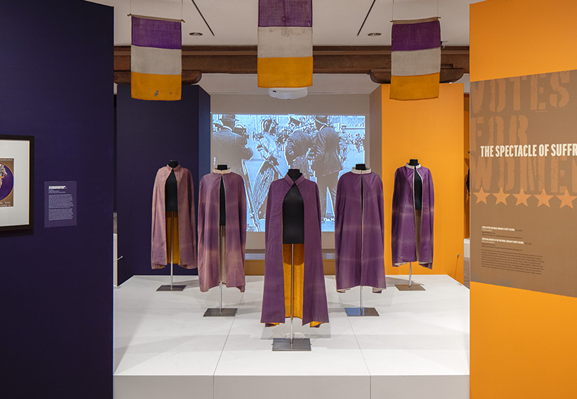 Installation of capes in the gallery