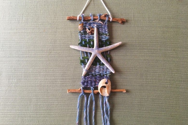 Homemade nature weaving