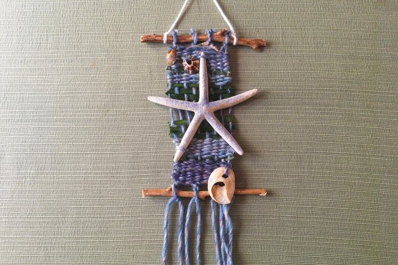 Homemade nature weaving