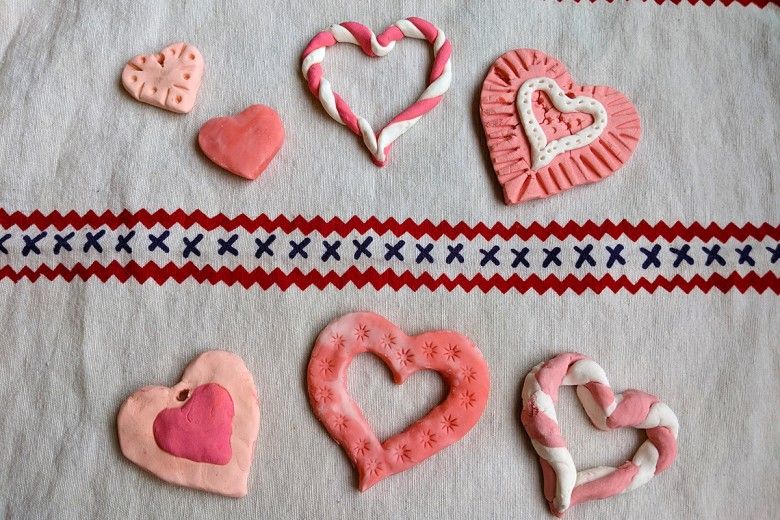 DIY clay hearts