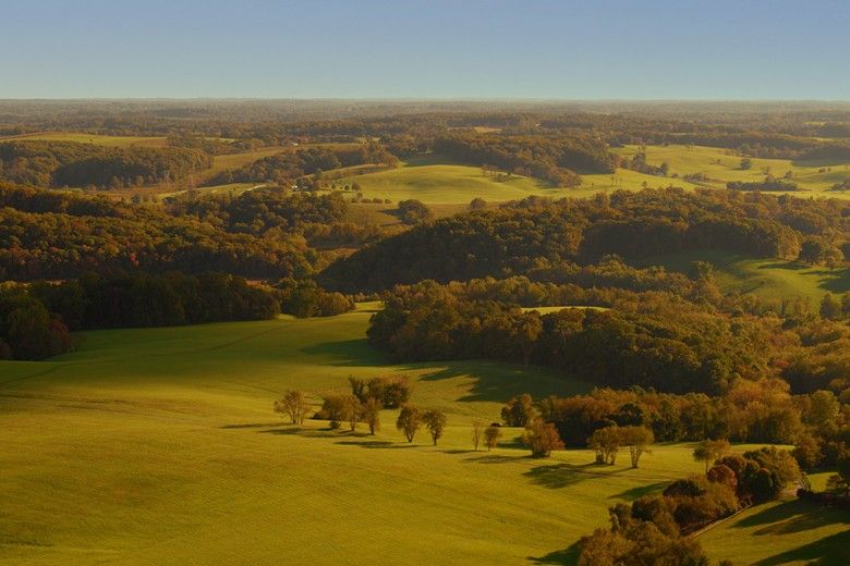 aerial view of open land