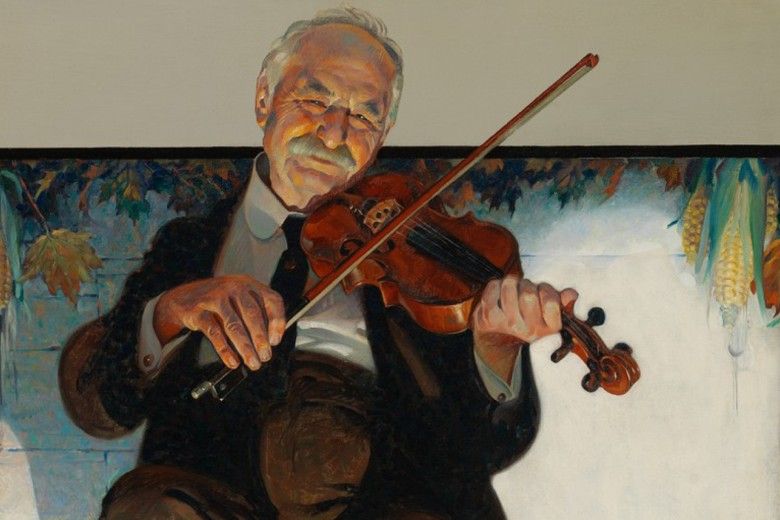 Norman Rockwell (1894-1978). The Fiddler (detail), 1921, oil on canvas, 27 × 23 1/2”. Brandywine River Museum of Art, Gift of Mr. and Mrs. Andrew J. Sordoni III, 2019