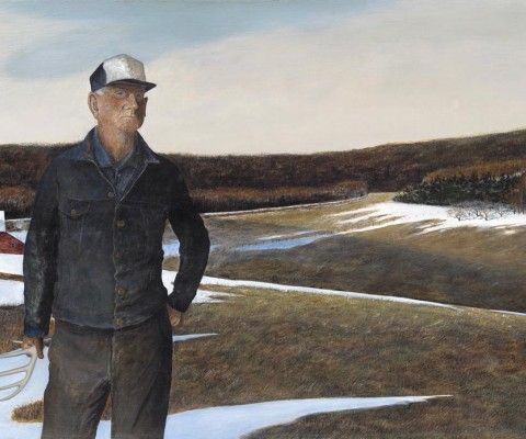 Karl J. Kuerner (b. 1957), Pennsylvania Farmer, 1996. Acrylic on panel, 34 x 58 in. Collection of the artist