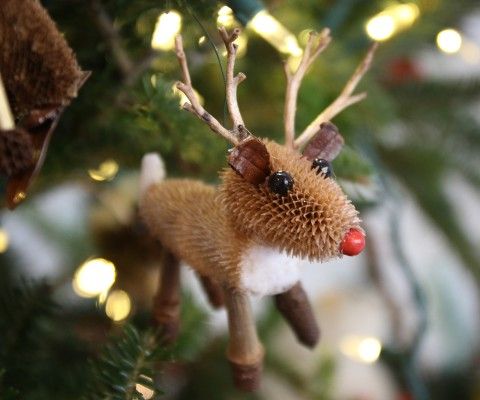 Brandywine Critter Ornament "Reindeer" made out of teasel.