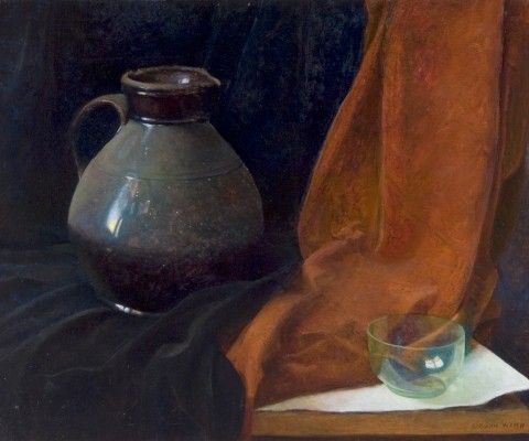 Carolyn Wyeth (1909-1994), Brown Bottle, ca. 1924. Oil on canvas, 32 x 40 in. Bequest of Betsy James Wyeth