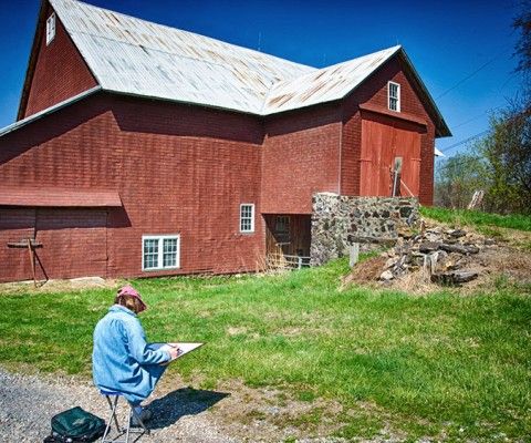 Plein Aire painting at Kuerner Farm