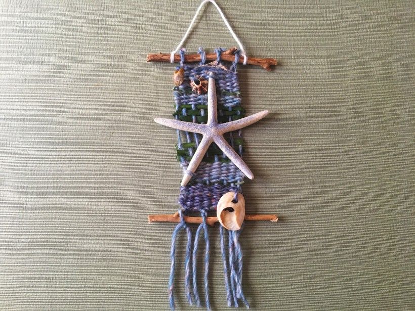 Homemade nature weaving