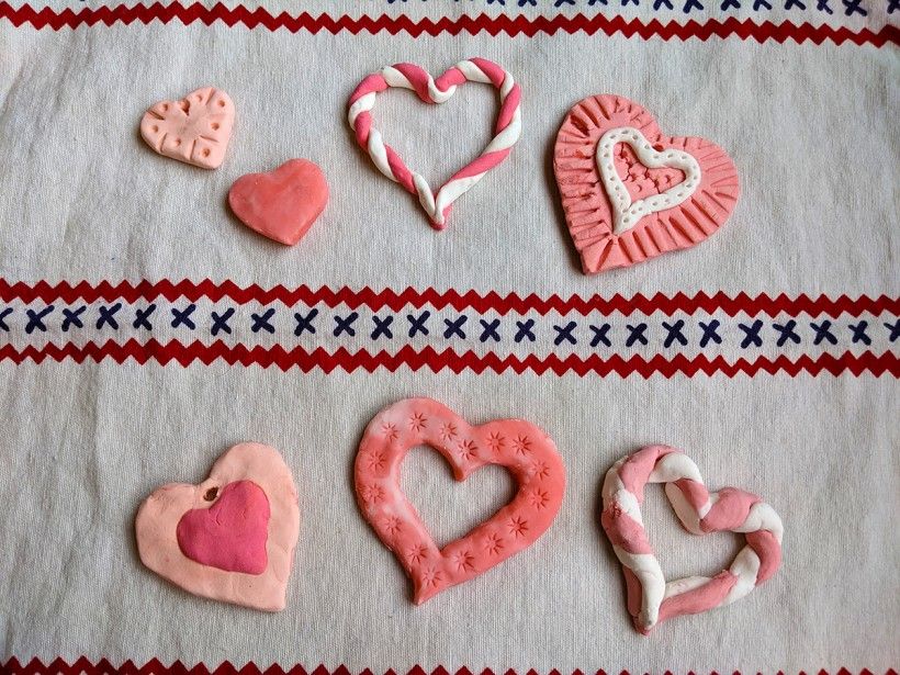 DIY clay hearts