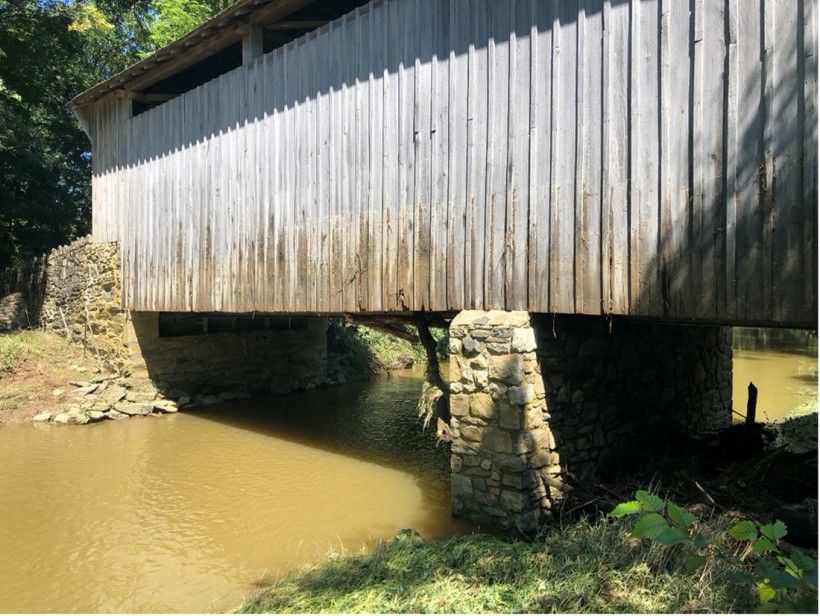 Hayes Clark Bridge at the Laurels Preserve. Notice the flood line on the bridge.