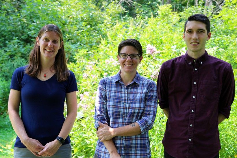 From left to right: Kristen Frentzel, Easement Manager; Caroline Fritschle, Easement Steward; and Evan Hunt, Easement Steward. 