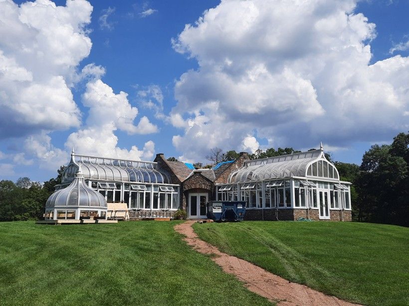Penguin Court's conservatory: cupola removed. Penguin Court's conservatory: cupola removed.