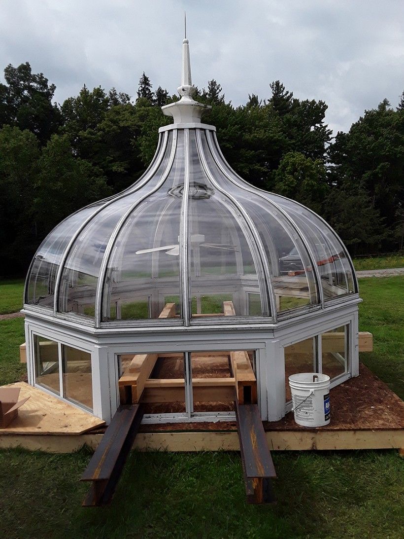 Removed cupola photographed on the ground