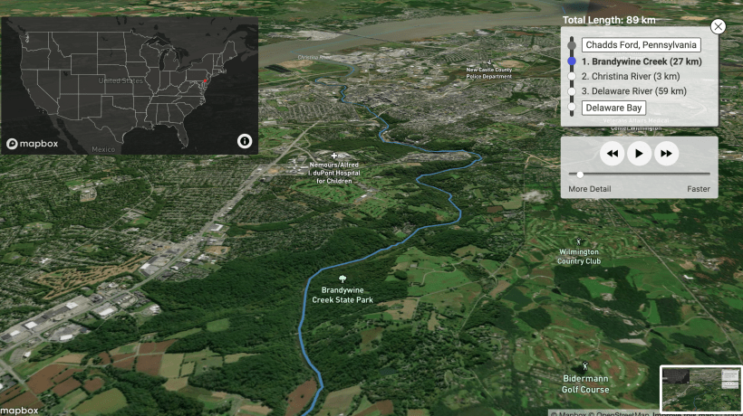 Screenshot of River Runner Visualization