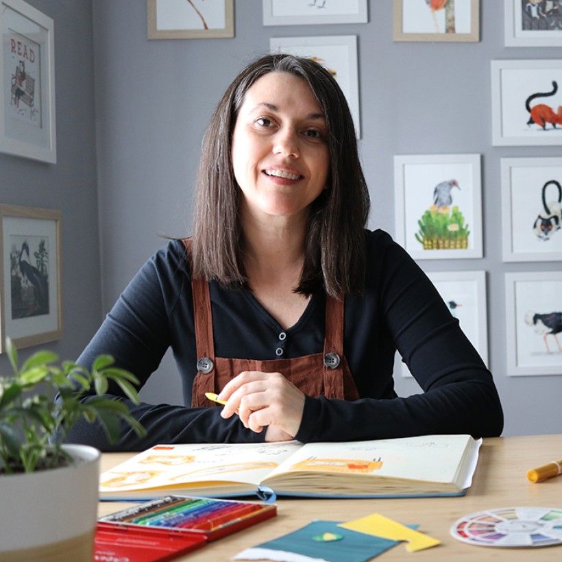 Photo of a woman in an art studio