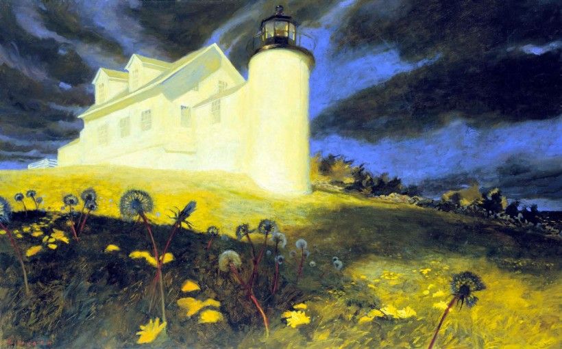 Jamie Wyeth (b. 1946), <em>Lighthouse Dandelions,</em> 1997. © Jamie Wyeth / Artists Rights Society (ARS), New York Jamie Wyeth (b. 1946), Lighthouse Dandelions, 1997. © Jamie Wyeth / Artists Rights Society (ARS), New York