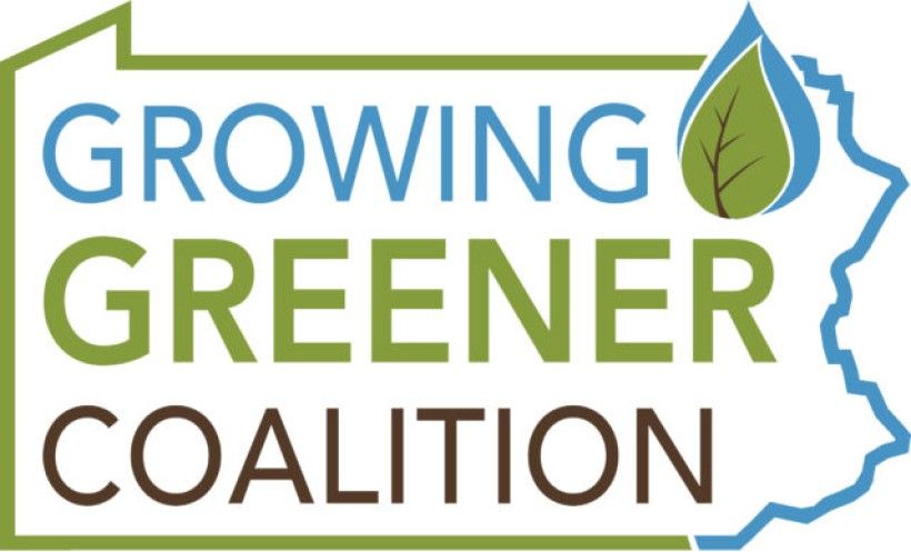 Graphic with the outline of the state of Pennsylvania and text that reads "Growing Greener Coalition"