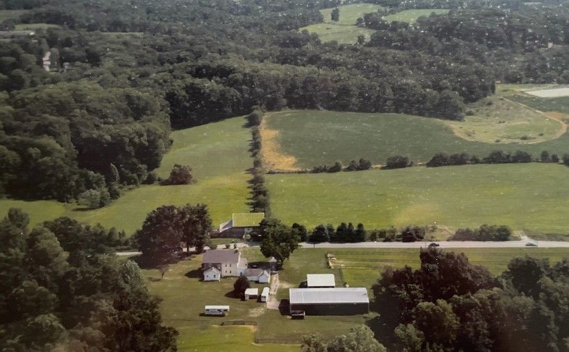 Aerial view of protected land