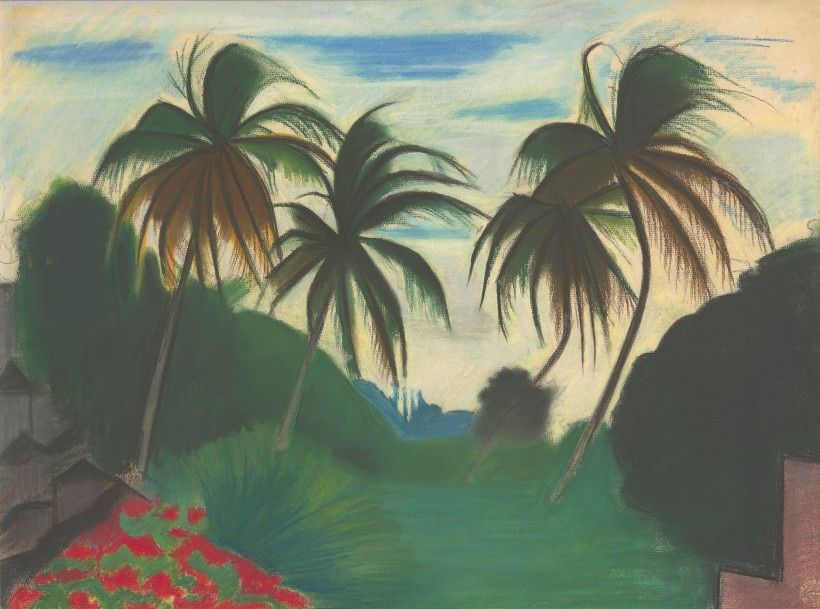 Joseph Stella, Barbados, ca. 1938, pastel on paper, 18 1/4 x 25 in. Collection of Dr. and Mrs. Gene Arum. Photo by David Almeida