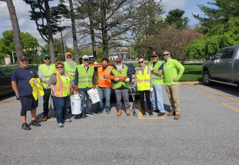 Group photo of those who participated in PA State Rep. Craig Williams's 2023 Earth Day litter clean up along PA Route 202
