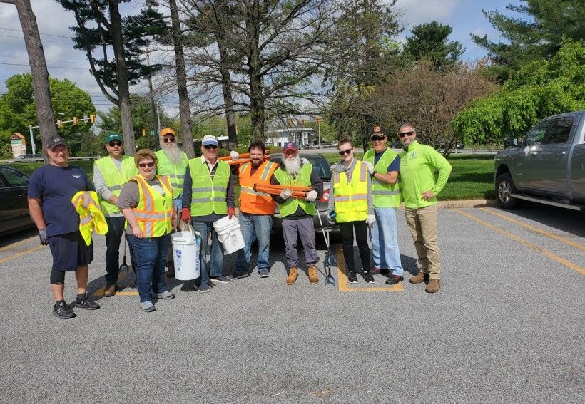 Group photo of those who participated in PA State Rep. Craig Williams's 2023 Earth Day litter clean up along PA Route 202