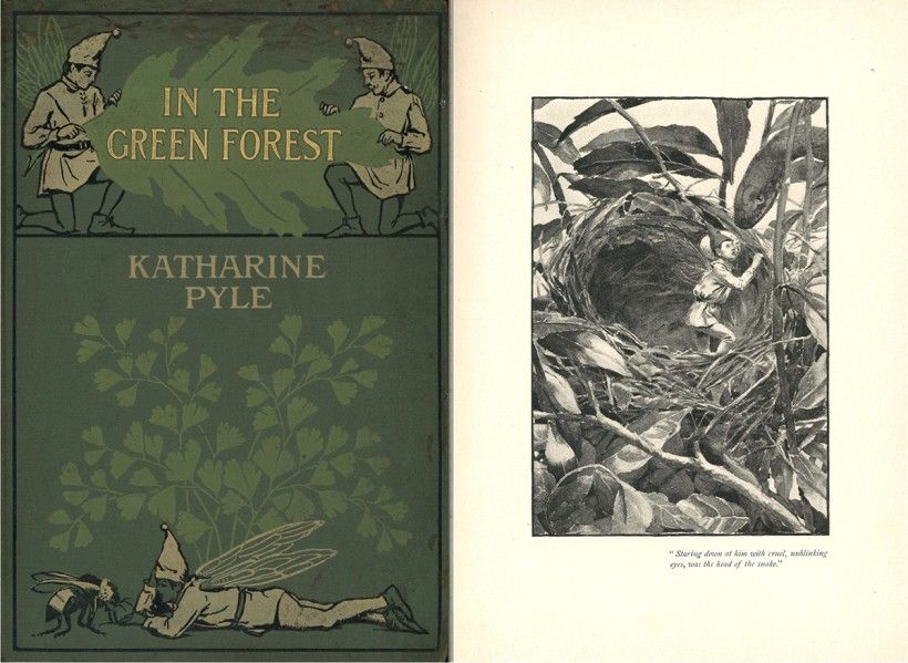 Cover and one of Katharine’s illustrations from her book In the Green Forest. From the Diane B. Packer Illustrated Book Collection, Walther & Leonore Annenberg Research Center, Brandywine Museum of Art. 