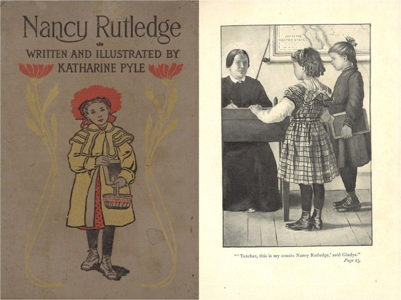 Cover and one of Katharine’s illustrations from her novel Nancy Rutledge. From the Diane B. Packer Illustrated Book Collection.