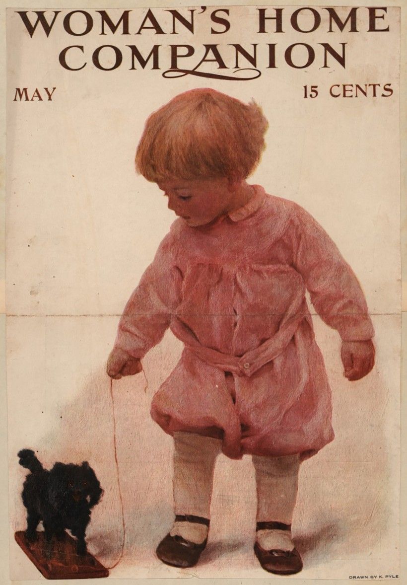 May 1909 cover of Woman’s Home Companion, featuring Katharine Pyle’s portrait of Walter Pyle, Jr., entitled The Pink Boy. Courtesy of the Delaware Art Museum. 