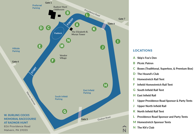 Map of Radnor Hunt Races