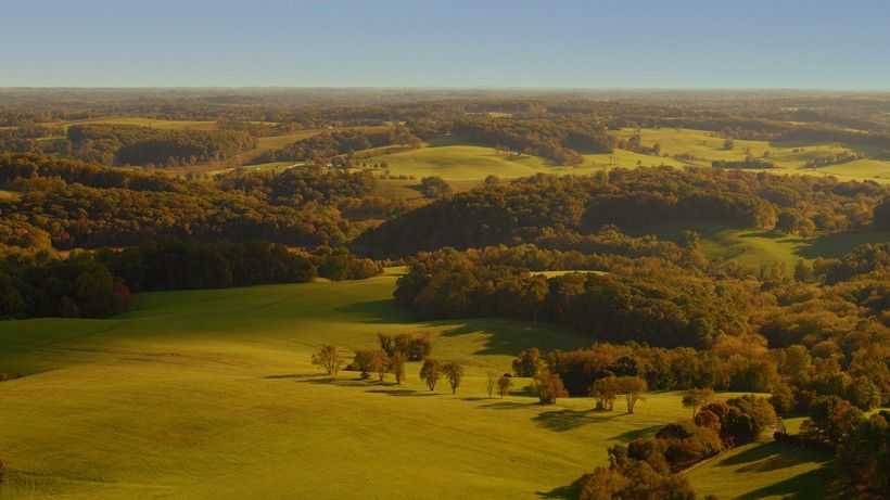 aerial view of open land