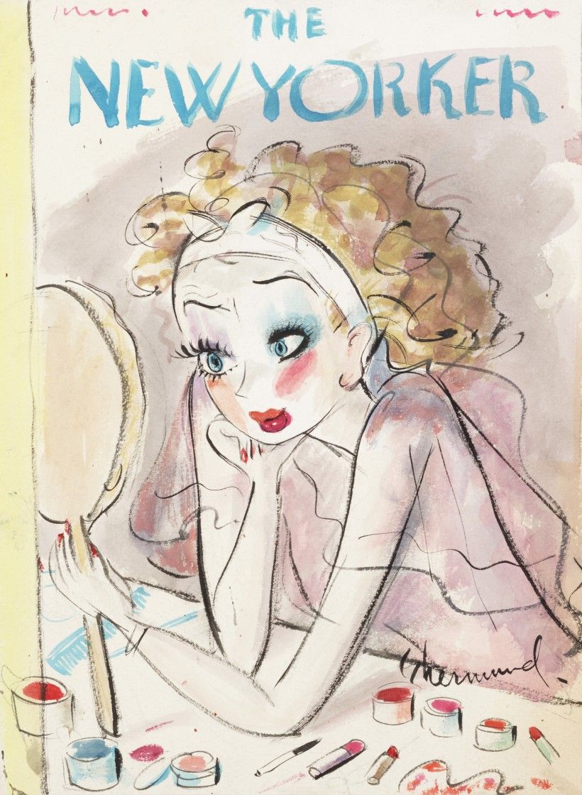 Barbara Shermund, Original cover art for <em>The New Yorker</em>, March 18, 1939. Watercolor and gouache on paper, 12 x 8 7/8 in. International Museum of Cartoon Art Collection and Records, The Ohio State University Billy Ireland Cartoon Library & Museum. Barbara Shermund, Original cover art for The New Yorker, March 18, 1939. Watercolor and gouache on paper, 12 x 8 7/8 in. International Museum of Cartoon Art Collection and Records, The Ohio State University Billy Ireland Cartoon Library & Museum.