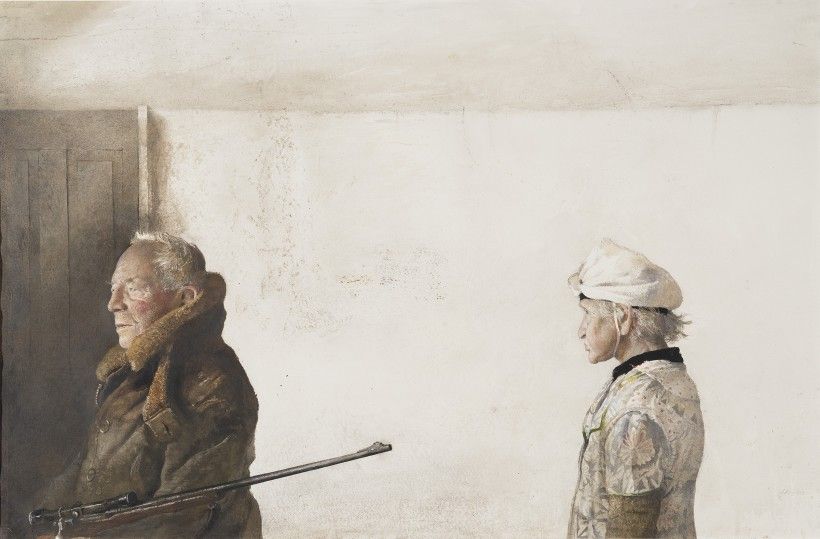 Andrew Wyeth (1917 – 2009), The Kuerners, 1971, drybrush watercolor. Collection of the Wyeth Foundation for American Art. © 2025 Wyeth Foundation for American Art/Artists Rights Society (ARS), New York