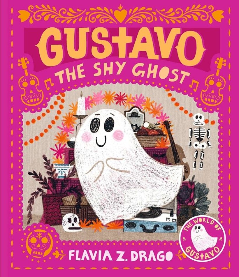 Cover of an illustrated children's book with a ghost on it