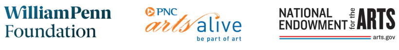 Logos for William Penn Foundation, PNC Arts Alive, and The National Endowment for the Arts